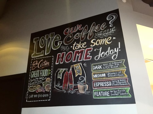Coffee Shop Chalkboard Art and Design | Art & Wall Decor by Artist - Rozzie Lee | Good Earth Coffeehouse in Calgary