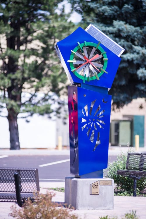 The Relativity clock | Public Sculptures by Miguel Edwards | Redmond Transit Hub in Redmond