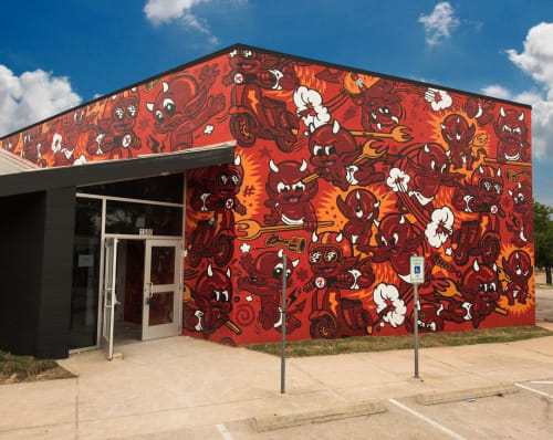 "Wallpaper" Theme Mural | Murals by Bradford Maxfield (Estudio Bradlio) | Torchy's Tacos in Round Rock