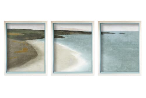 Framed Abstract Landscape Triptych Giclee Prints | Paintings by Suzanne Nicoll Studio