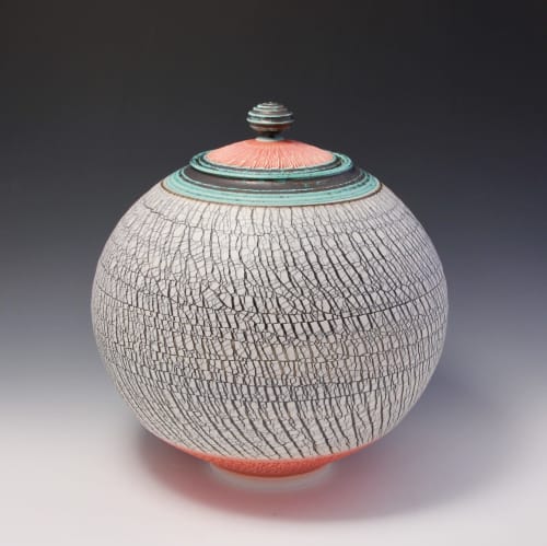 Sodium silicate texture covered jar | Interior Design by Hsin-Chuen Lin