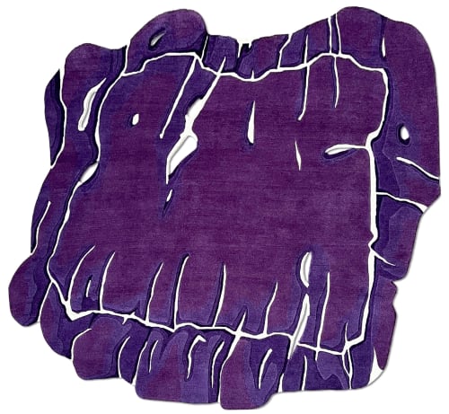 Purple Rug Irregular Unusual Abstract Shape - Viola | Small Rug in Rugs by Atelier Tapis Rouge
