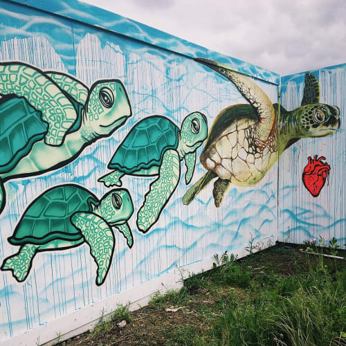 Sea Turtle Mural | Street Murals by Frankie Strand