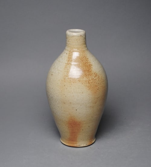 Clay bottle bud vase | Vases & Vessels by John McCoy Pottery