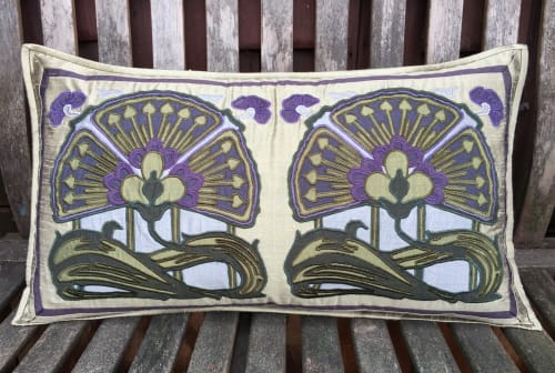 Papyrus Nouveau | Pillows by APPLIQUE ARTISTRY