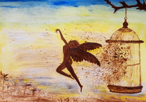 Freedom | Oil And Acrylic Painting in Paintings by Elena Parau