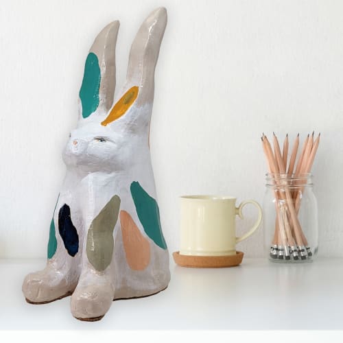 Disapproving Bunny- Blobular | Sculptures by Fuzz E. Grant