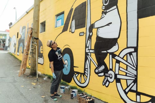 Ride Wild | Street Murals by Chairman Ting Industries Inc. | Swiss Bakery in Vancouver
