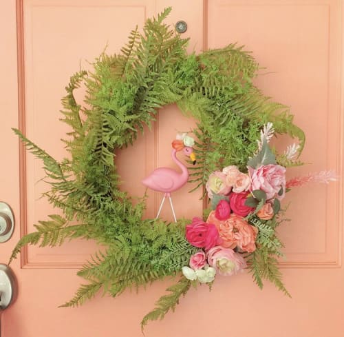 Flamingo Wreath | Wall Hangings by Megan Ballarini Sweet Lilly Doodles