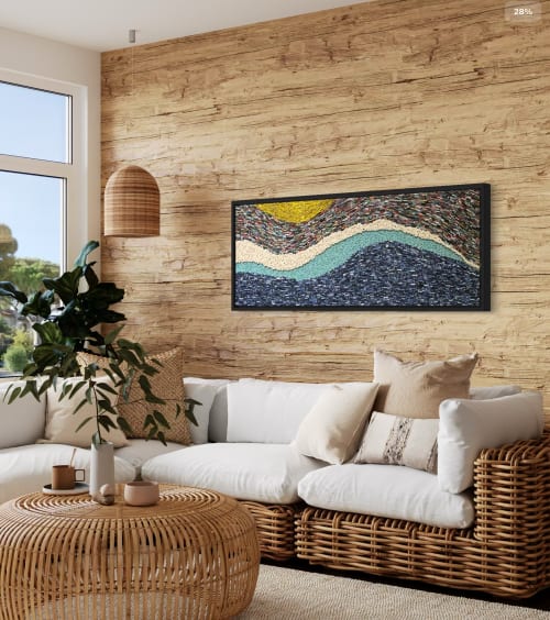 Wave: Folded Recycled Paper Art | Mixed Media by Trish Sierer Studio