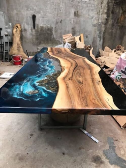 Epoxy ocean Table, Epoxy Resin Table, Epoxy Wood table | Tables by Innovative Home Decors
