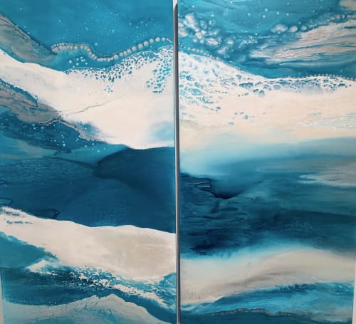 Downward Waves One and Two | Oil And Acrylic Painting in Paintings by Gabrielle Shannon