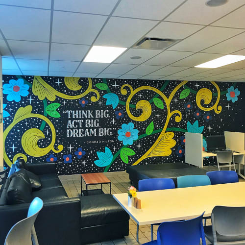 "Think Big. Act Big. Dream Big." | Murals by Lisa Quine | Hilton Cleveland Downtown in Cleveland