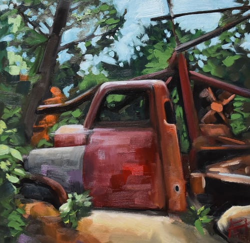 Mining Truck | Oil And Acrylic Painting in Paintings by Andie Paradis Freeman | Hagood Homes at St. James Plantation in Southport