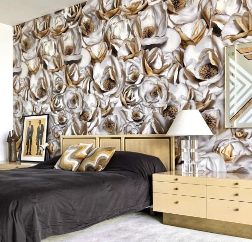 Custom Gold Magnolia FliePaper | Wallpaper by FliePaper