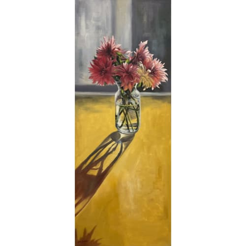 'Blushing Mums' Original Oil Painting | Oil And Acrylic Painting in Paintings by Jenny Stewart's Fine Art