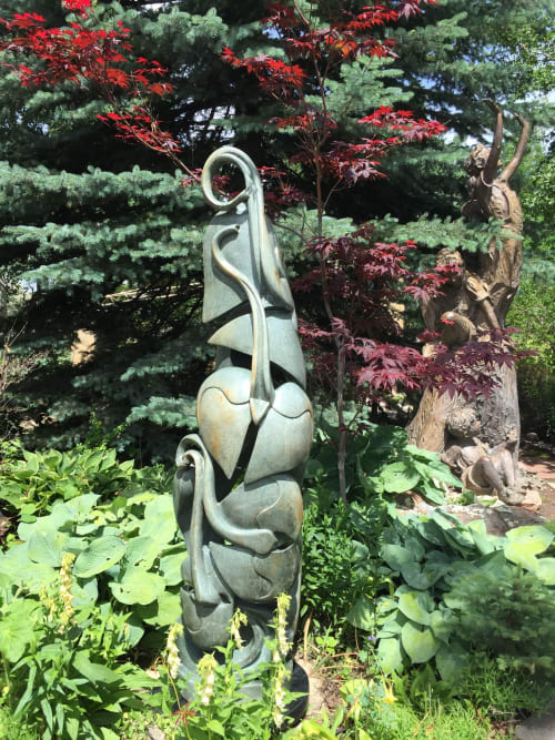 Elephant Column by Robert Kwechette, NSG | Public Sculptures by JK Designs and the National Sculptors' Guild | Vogel Schwartz Sculpture Garden in Little Rock