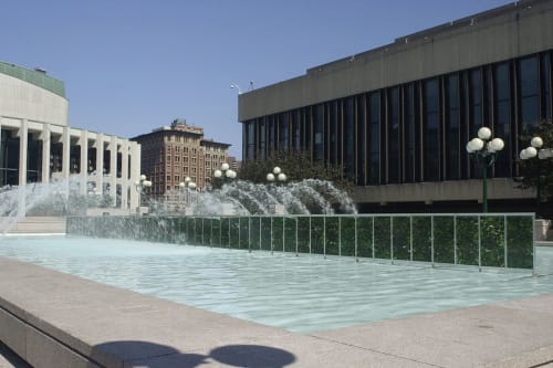 vert forêt | Public Sculptures by Eric Sauvé | Place des Arts in Montreal