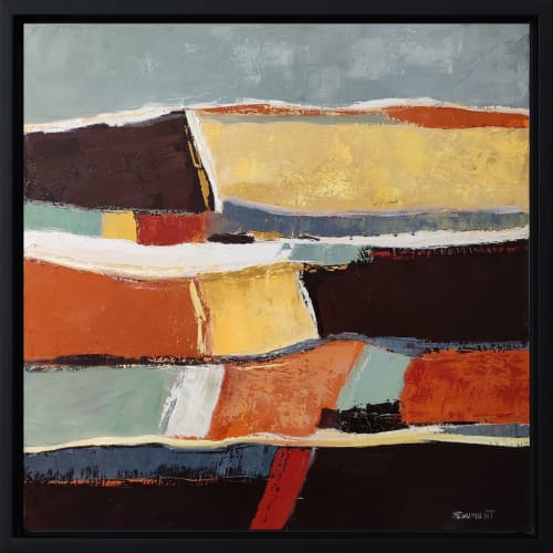 Vestiges d'un paysage | Oil And Acrylic Painting in Paintings by Sophie DUMONT.