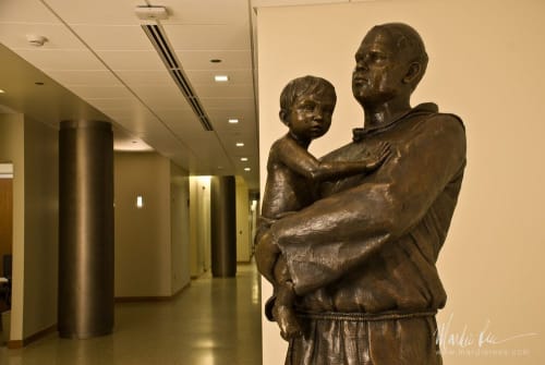 St. Anthony & Child | Sculptures by Mardie Rees | St. Anthony Hospital in Gig Harbor