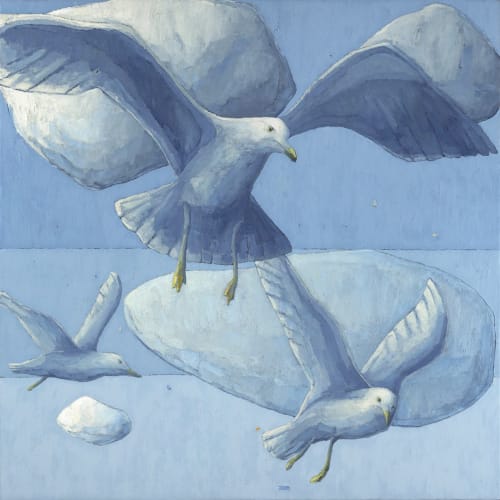 'Gull with Spread Wings' oil painting by Scott Redden | Oil And Acrylic Painting in Paintings by Scott Redden