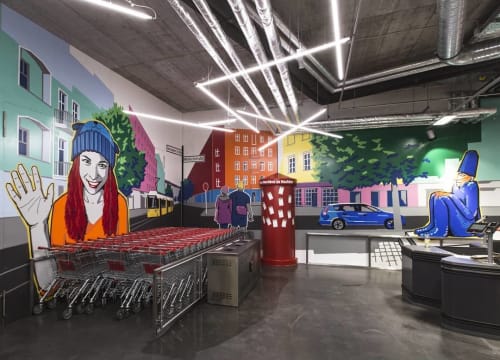 Tape Art Indoor Murals | Murals by Fabifa | PENNY in Berlin