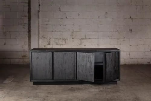 Brutal Black Oak Sideboard | Storage by NO AGE FURNITURE STUDIO