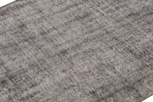 Vintage Turkish Runner in Black & White Distressed Pattern | Rugs by Rug a