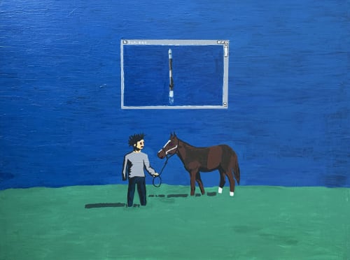 Window 60 x 80" ( Acrylic paint on canvas) original | Oil And Acrylic Painting in Paintings by Stayfin