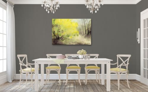 "Forsythia Central Park" giclée canvas print | Paintings by Beverly Brown