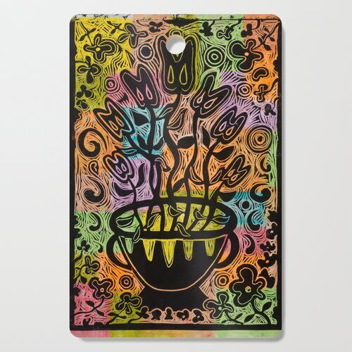 Neon Flower Cutting Board | Serveware by Pam (Pamela) Smilow