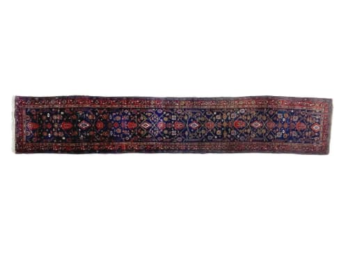 Moody Navy, Spring Green & Camel Over-sized Runner | Rugs by The Loom House