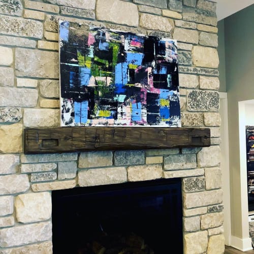 Series City | Paintings by Jamie Jorndt | Lakeside Fireplace in Lake Geneva