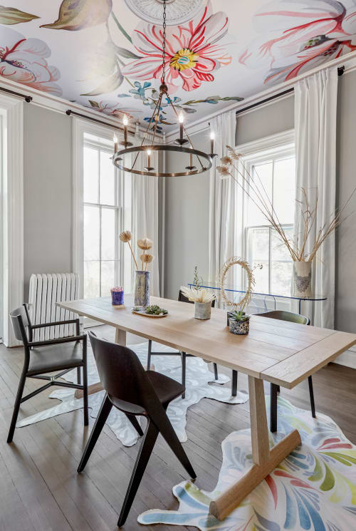 Custom handmade and hand painted canvas faux hide rugs | Area Rug in Rugs by Rowan Willigan