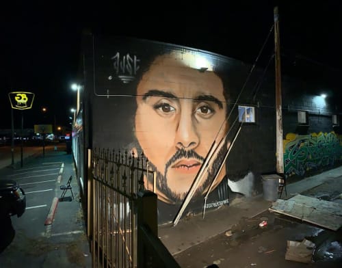 Colin Kaepernick Mural | Street Murals by JUSTin Spire | Gold Boys Wholesale and Distribution LLC in Lakewood
