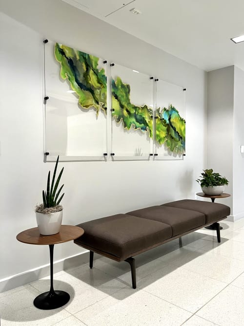 Custom Plexiglass Abstract Art | Paintings by Julie Pelaez Studios | Employees Retirement System of Texas (ERS) in Austin