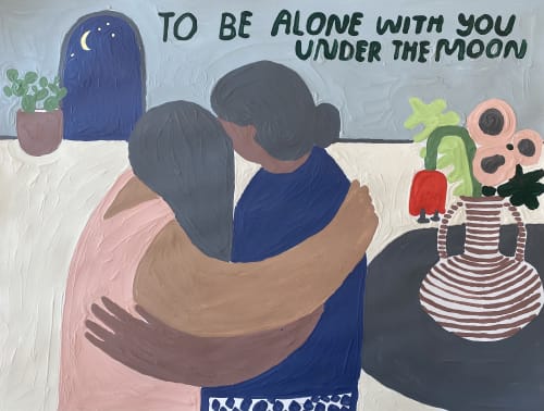 To Be Alone With You Under the Moon | Oil And Acrylic Painting in Paintings by Carissa Potter || People I've Loved