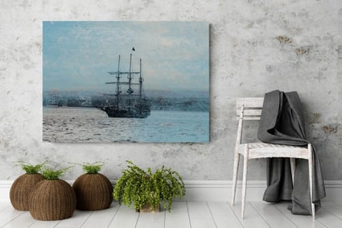 Ocean Sunset Boat 1 | Paintings by Irena Orlov