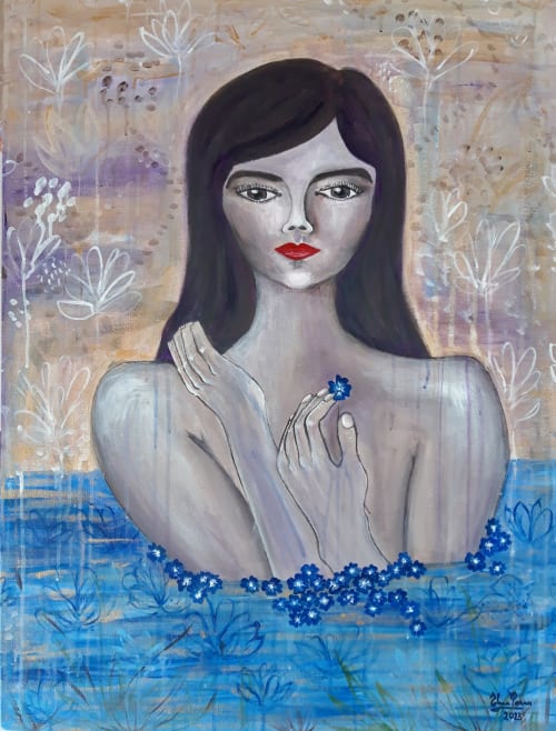 El agua que me conquista | Oil And Acrylic Painting in Paintings by Elena Parau