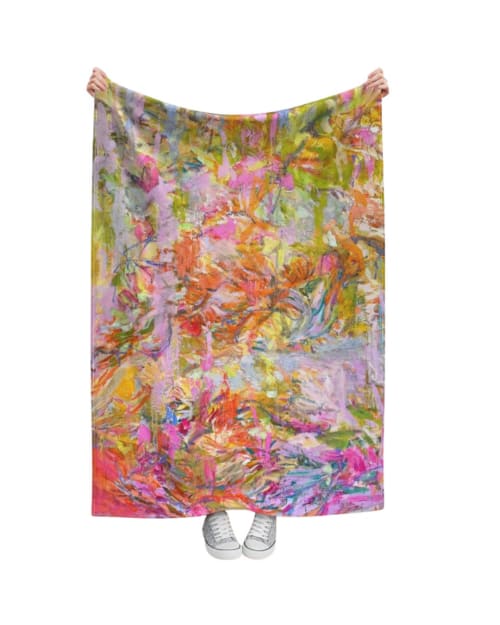 Belgian Linen Fabric Art Panel: Blossom by Dorothy Fagan | Textiles by Dorothy F