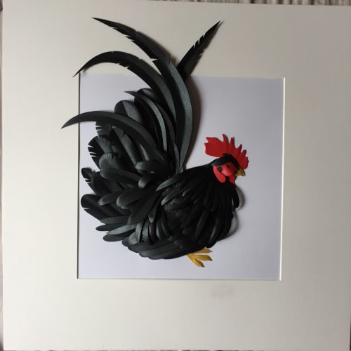 Gallo nero | Mixed Media by carlo urgese