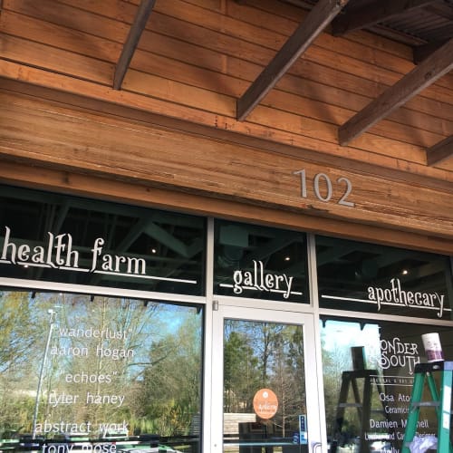 Glass Window Mural | Signage by Ello Artist | The Healthcare Gallery & Wellness Spa in Baton Rouge