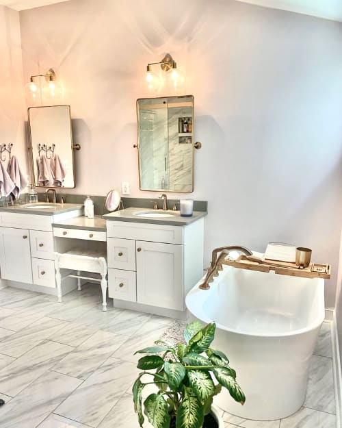 Master Bath Reno | Midlothian, VA | Sconces by PAUL PAIGE