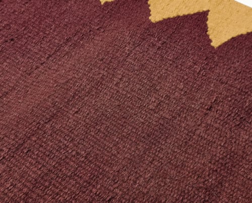 Handwoven Maroon/Tan Wool Stair Runner | Runner Rug in Rugs by Evergreen Carpets