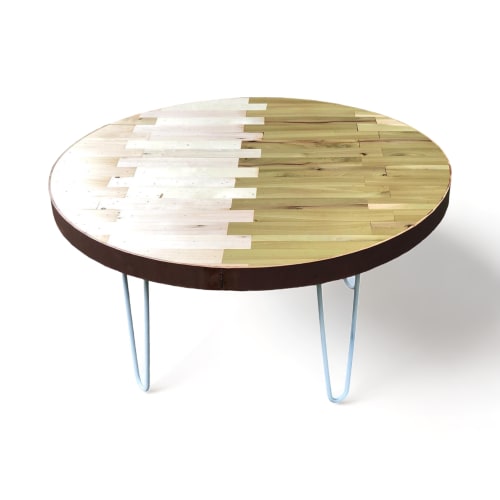 Zipper Pieced Wood Coffee Table on hairpin legs | Tables by Basemeant WRX