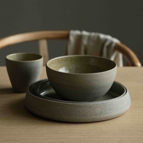 Handmade Stoneware Dinner Set "Concrete" | Plate in Dinnerware by Creating Comfort Lab