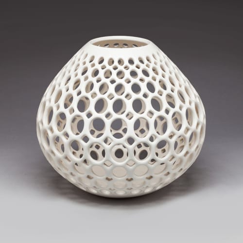 Teardrop Oval Lace Vessel | Vases & Vessels by Lynne Meade