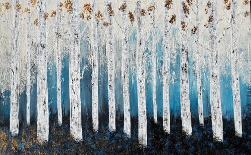 Aspen Winters Day | Oil And Acrylic Painting in Paintings by Liz Johnston