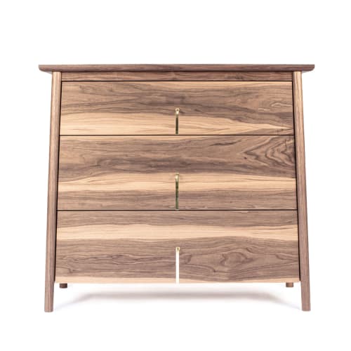Rian Dresser, Walnut with Custom Brass Pulls | Storage by Semigood