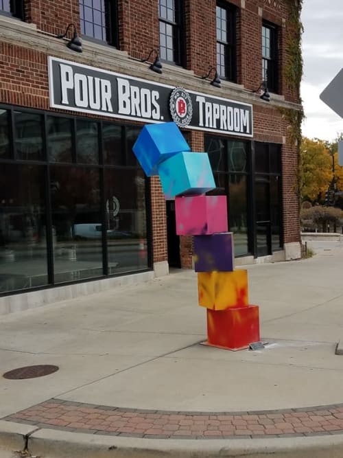 Tip-See | Public Sculptures by FireShapes Studio | Pour Bros. Craft Taproom in Champaign